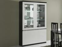 Vitrinekast REBECCA 4 deuren hoogglans zwart/hoogglans wit met verlichting - thumbnail