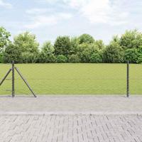 VidaXL Afrasteringspaal grijs 25 x 0,4 m (50 mm gaas) staal en pvc - thumbnail