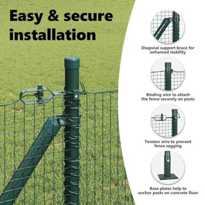 VidaXL Afrasteringspaal groen 10 x 0,5 m (16 x 16 mm gaas) staal