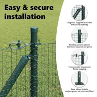 VidaXL Afrasteringspaal groen 10 x 0,5 m (16 x 16 mm gaas) staal - thumbnail