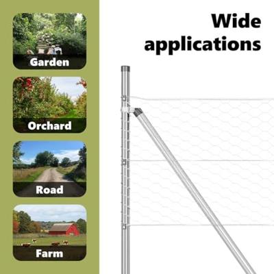 VidaXL Afrasteringspaal zilver 10 x 0,5 m (36 mm gaas) staal