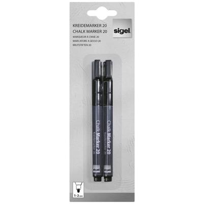 Sigel BA177 Krijtmarker Zwart 1 mm, 2 mm N/A