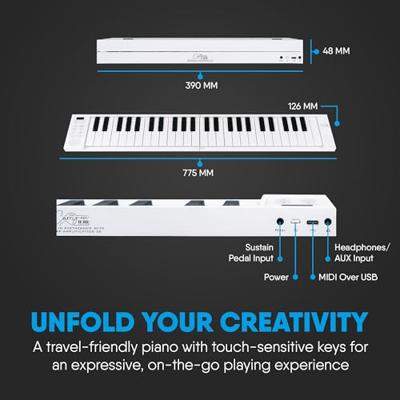 Carry-On Piano 49 Touch White opvouwbare piano 49 toetsen
