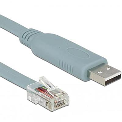 Delock 63911 Adapter USB 2.0 Type-A male > 1 x Serieel RS-232 RJ45 male 1,0 m grijs