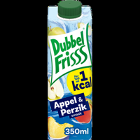 DubbelFrisss 1Kcal Appel Perzik 0,35L bij Jumbo - thumbnail