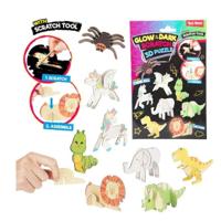 Toi Toys 3D krasfolie puzzel Dier glow - thumbnail