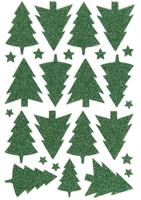 Creative glitterstickers kerstboom groen 12 x 18,5 cm 26 delig - thumbnail