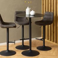 Bendt Ronde Bartafel / Statafel 'Tempest' Keramiek 80cm, Kleur Zwart - thumbnail