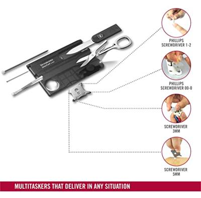 Victorinox SwissCard Lite 0.7333.T3 Zakgereedschapsset Aantal functies 13 Onyx (transparant)
