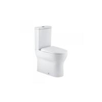 QeramiQ Winner toiletset - 36.6x64.6x87.7cm - staand - verhoogd +6cm - spoelrandloos - met duoblok reservoir - softclose zitting - keramiek - glans wit 144921004cx - thumbnail