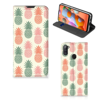 Samsung Galaxy M11 | A11 Flip Style Cover Ananas - thumbnail