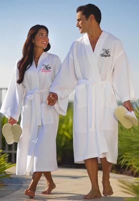 Sauna badjas met naam-wit-xl