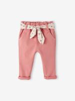Babybroek met stoffen riem oudroze - thumbnail