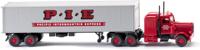 Wiking 052706 H0 Vrachtwagen Peterbilt Trekker-opleggercombinatie met container (Peterbilt) - thumbnail