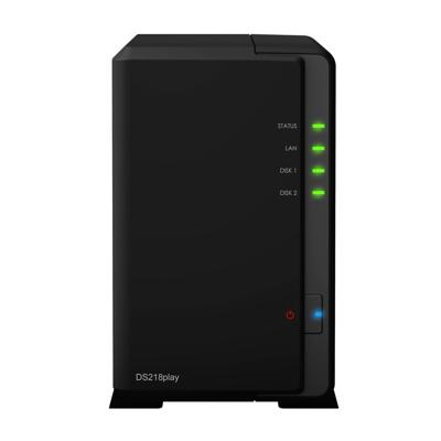 Synology DiskStation DS218play 2x USB-A 3.2 (5 Gbit/s), LAN, RAID, 4K