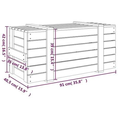Opbergbox 91x40,5x42 cm massief grenenhout zwart Opbergbox 91x40,5x42 cm massief grenenhout zwart