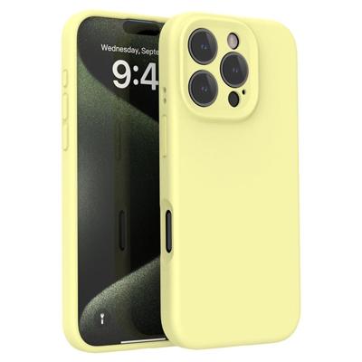Lunso iPhone 16 Pro Max hoesje - Flexibel siliconen Backcover - Geel