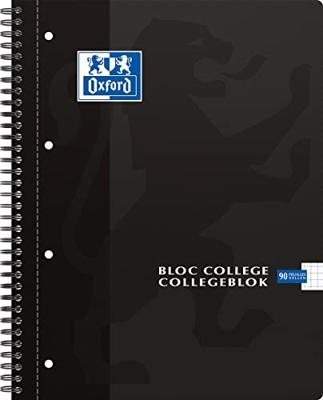 Oxford collegeblok A4+ 4-gaats ruit 5mm zwart
