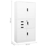 Kantoorkast 90x40x180 cm staal wit - thumbnail