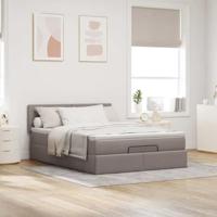 Bed met matras 140x190 cm stof taupe - thumbnail