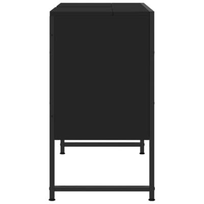 Wastafelkast 80x33x60 cm bewerkt hout zwart Wastafelkast 80x33x60 cm bewerkt hout zwart