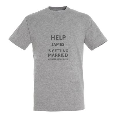 T-shirt voor mannen bedrukken - Grijs - L T-shirt voor mannen bedrukken - Grijs - L