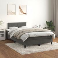 Boxspring met matras fluweel donkergrijs 120x190 cm - thumbnail