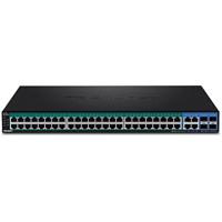 TRENDnet TPE-5240WS 52-poorts Gigabit Web Smart PoE+ Switch, zwart, 48 Gigabit PoE+ poorten, 4 gedeelde Gigabit poorten (RJ-45 of SFP), VLAN, QoS, LACP, IPv6 - thumbnail