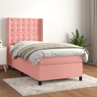 Boxspring met matras fluweel roze 80x200 cm - thumbnail