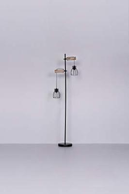 Globo Staande lampMina zwart met hout - 15326-2SN