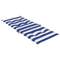 Stoelkussens 4 st hoge rug stof gestreept wit en blauw - thumbnail