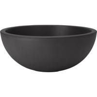 Pro Garden Plantenpot/bloempot ronde schaal Kunststof Antraciet 40x16 Buiten - thumbnail