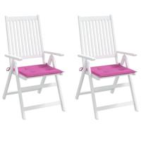 Tuinstoelkussens 2 st 50x50x3 cm stof roze - thumbnail