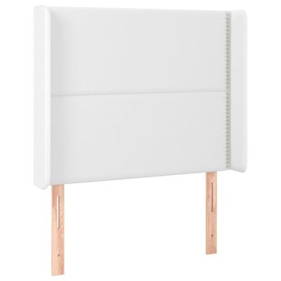 Hoofdbord LED 163x16x118/128 cm kunstleer wit - thumbnail