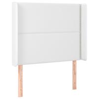 Hoofdbord LED 183x16x118/128 cm kunstleer wit - thumbnail