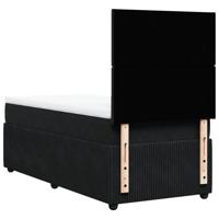 Boxspring met matras fluweel zwart 140x190 cm - thumbnail
