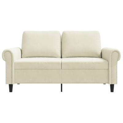 Tweezitsbank 120 cm fluweel crmekleurig