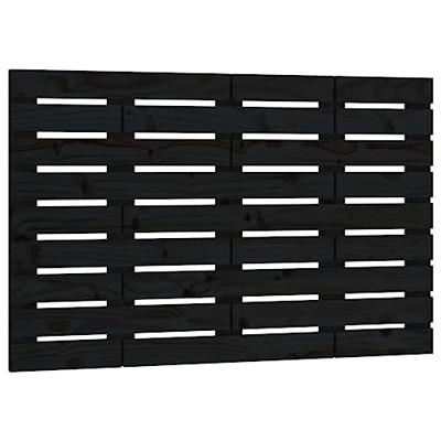Hoofdbord wandmontage 96x3x63 cm massief grenenhout zwart