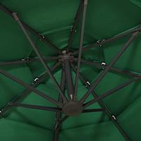 Parasol 4-laags met aluminium paal 3x3 m groen - thumbnail