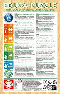 2 Super Puzzels 16 stukjes hout - Bluey - EDUCA blauw