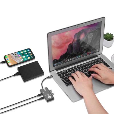 SIIG 4-poorts USB 3.1 Gen 2 Hub Multi USB-poort - 2X USB-C & 2X USB-A-poorten met hoge snelheid gegevensoverdrachtssnelheid 10G, Plug-n-Play voor MacBook, PC, Laptop, Windows en MacOS (JU-H40G11-S1)