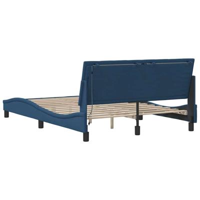 Bedframe zonder matras "Hanko" stof blauw 140x200 cm