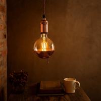Byron antiek koper hanglamp - pendel aluminium E27 500 cm - thumbnail