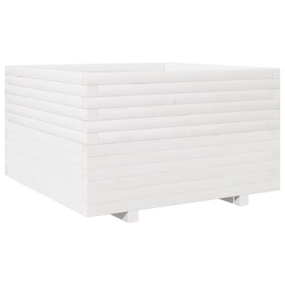 Plantenbak 80x80x49,5 cm massief grenenhout wit