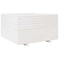Plantenbak 80x80x49,5 cm massief grenenhout wit - thumbnail