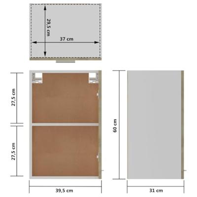 VidaXL Bovenkast lyon 39,5x31x60 cm bewerkt hout sonoma eikenkleurig VidaXL Bovenkast lyon 39,5x31x60 cm bewerkt hout sonoma eikenkleurig