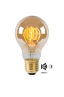 Lucide A60 TWILIGHT SENSOR - Filament lamp - Ø 6 cm - LED - E27 - 1x4W 2200K - Dag/nacht sensor - Amber - thumbnail