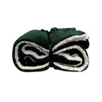 Unique Living Unique Living Lars coral fleece/suede plaid 150x200cm dark green - thumbnail