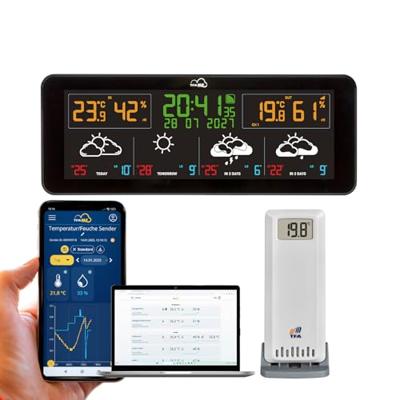 TFA Dostmann TFA.me ID-07 35.8107.01 WiFi-weerstation Verwachting voor 4 dagen Aantal sensoren max.: 50