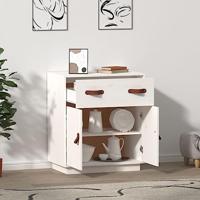 Dressoir 65,5x40x75 cm massief grenenhout wit - thumbnail